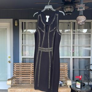 black studded mini/midi dress